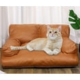thumbnail image 7 of Pet Sofa Bed, Vintage Cat Dog Faux Leather Sofa with Non-Slip Bottom for Dogs Cats (Brown, Medium), 7 of 7