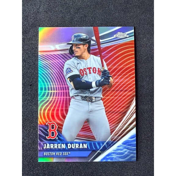 2026 Topps Chrome Chrome Rivals Away RVA-20 Jarren Duran Boston Red Sox Baseball Card Boston Red Sox MLB BASEBALL Trading Card
