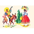 thumbnail image 1 of Burro Rider Serenades La Senorita-Fine Art Canvas Print (20" x 30"), 1 of 1