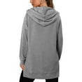 thumbnail image 6 of Otntypg Lightweight Hoodies for Women with Pockets Casual Split Hem Long Sleeve Hooded Pullover Sweatshirts Trendy Solid Color Basic Athletic Tunic Blouse Gray S, 6 of 10