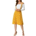 thumbnail image 5 of INSPIRE CHIC Women's Polka Dots Overall Flared Adjustable Straps Suspender Skirts M Yellow, 5 of 8