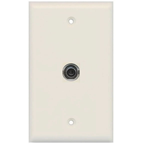 RiteAV 1 3.5mm Audio Wall Plate with Keystone Coupler Type Jack - Light Almond