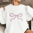 thumbnail image 2 of Women's Oversized Crewneck Sweatshirts Cute Bow Knot Graphic Long Sleeve Pullover Tops Y2k Hoodies, 2 of 4