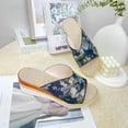 thumbnail image 4 of Bmisegm Women's Wedge Sandals Open Toe Casual Sandals Embroidered Wedge High Heel Sandals Sandals Women Summer Black 8, 4 of 5