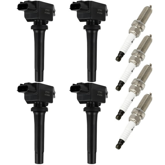 ECCPP UF822 4 ignition coils wilth 4 iridium Spark Plugs ,for Toyota Yaris iA 1.5L 2017-2018,for Scion iA 1.5L 2016 90118-WB460, UF-822