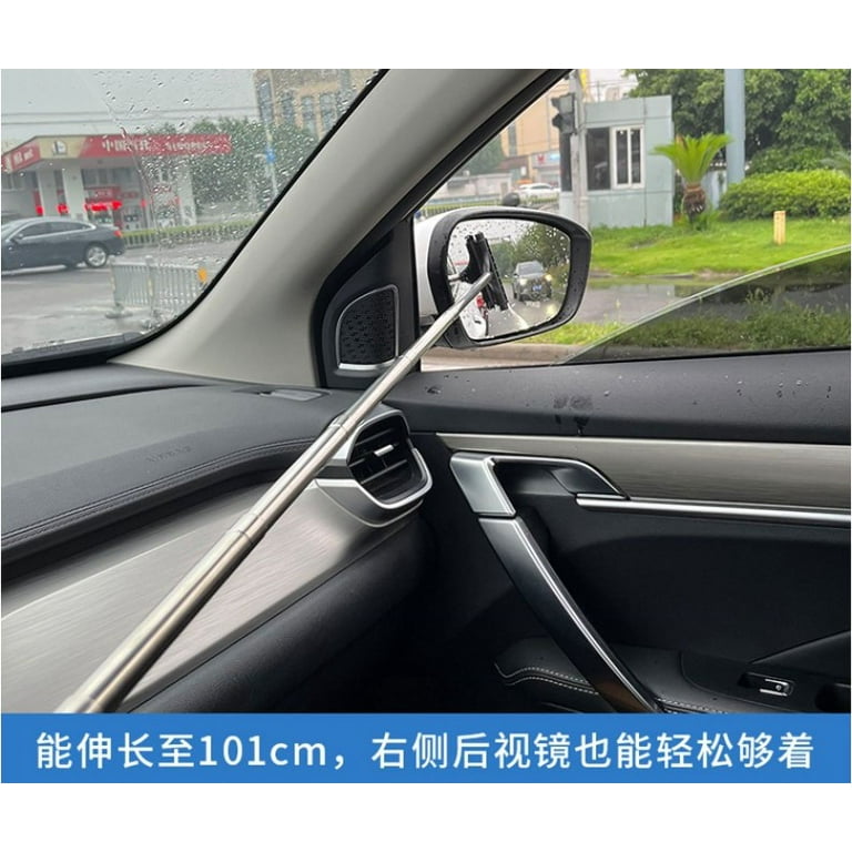 3 In 1 Windshield Cleaning Tool With Long Handle, 101cm Microfiber Car  Window Cleaning Tools For Inside And Outside