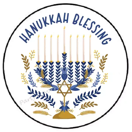Hanukkah Blessings Menorah Stickers Party Favors Gift For You - Decorate Laptops, Water Bottles, And More!