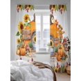 thumbnail image 3 of Sheer Curtains 84 inches Long, Happy Fall Pastoral Pumpkin Sunflower Mushroom Light Filtering Sheer Window Curtains Rod Pocket Voile Drapes for Bedroom Living Room, 52"W x 84"L 2 Panels, 3 of 7