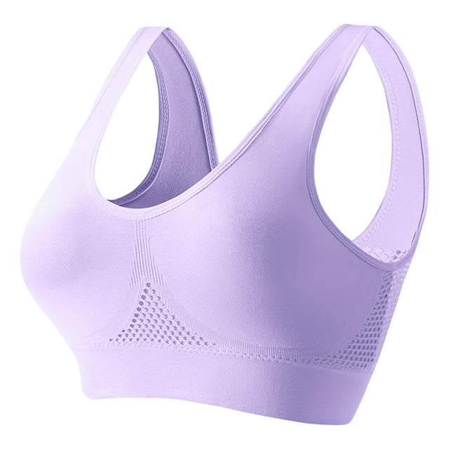 Curenmufel Sports Bra High Support Women Built-in Bra Tank Tops Sleeveless Casual Shirts Racerback Ribbed Fitted Tank Tops (Light Purple,XXXXL)