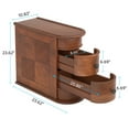 thumbnail image 5 of Tribesigns Solid End Table, Set of 2, Two-Drawer Narrow Side Table, Fully Assembled, Brown, 5 of 5