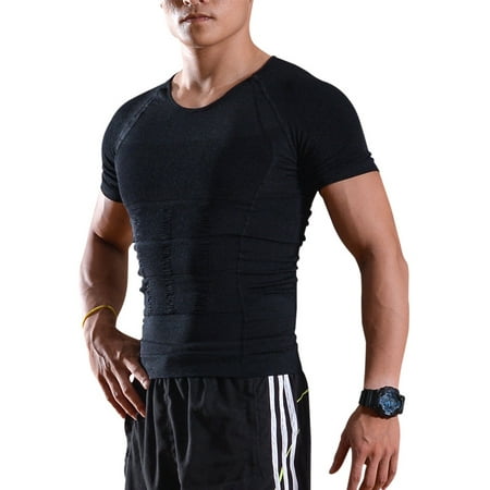 Image Men Compression Vests Body Shaper Tummy Waist Slimming Shirt Shapewear (Best Compression Undershirt Men)