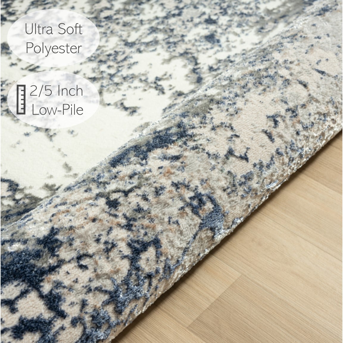 Harlow Hill Bethany 7'5" x 9'5" Grey/Teal Abstract Durable Indoor Area Rug