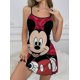 thumbnail image 1 of Vestido Sexy de Minnie Mouse para mujer, vestidos de moda de verano 2024, falda de pijama de Mickey con cuello redondo de Disney, vestidos elegantes con ribete de lechuga, 1 of 1