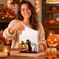 thumbnail image 4 of romoty Halloween Ghost Wooden Napkin Holder, Cute Spooky Phantom Paper Towel Dispenser for Tabletop Dining Kitchen Farmhouse Decor, 4 of 7