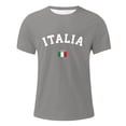 thumbnail image 5 of Mens T Shirts Italian Flag Letter Print Short Sleeve Crewneck Tee Shirts Summer Casual Lightweight Top Grey XXXL, 5 of 5