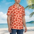 thumbnail image 2 of Lsque Tomato pattern Hawaiian Shirt for Men, Unisex Summer Beach Casual Short Sleeve Button Down Shirts-XX-Large, 2 of 9