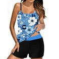 thumbnail image 1 of Karight Womens Tankini Swimsuits Two Piece Athletic Mesh Bathing Suits Blouson Tank Tops with Board Shorts, 1 of 5