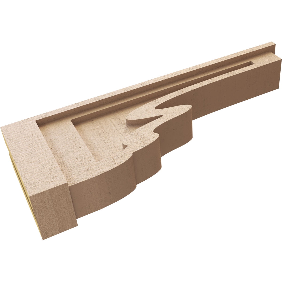 4"W x 24"D x 8"H Thin Highland Rough Cedar Woodgrain TimberThane Corbel, Primed Tan
