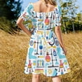 thumbnail image 4 of 2024 Chemistry lab science equipment pattern Dress long sleeve dresses Party dresses, 4 of 7