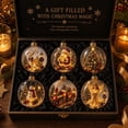 thumbnail image 2 of 6PCS Glowing Christmas Ornaments - Mini Gold Light-Up Christmas Ball Ornaments - Christmas Tree Ornament with Warm LED Light for Tree Mantel, Holiday Scene Decoration & Gift, 2 of 9