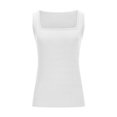thumbnail image 3 of UPPADA Womens Square Neck Tank Top Sleeveless Ribbed Fitted Tanks Summer Basic Slim Cute Tops Casual Streetwear for Vacation Beach Club,Tank Tops for Women 2025 Loose Fit White,XL, 3 of 5