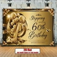 thumbnail image 2 of Gold 60th Birthday Backdrop Stepping Into My 60th Birthday Photography Background for Women Golden Glitter Balloons Heels 60th Birthday Party Decorations Banner Supplies Photo Booth Props, 2 of 3