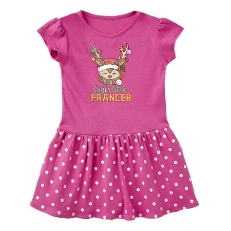 

Inktastic Gigi s Little Prancer Cute Reindeer with Ornaments Gift Toddler Girl Dress