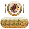 thumbnail image 5 of Ryvnso Meadow Landscape Round Plate Mats Dining Table Placemat Set of 4 for Holiday Decoration, 5 of 7
