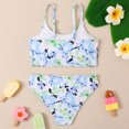 thumbnail image 4 of Yuanyu 8-12T Girls 2Pcs Swimsuit Kids Bikini Swimwear Outfits Child Prining Tankini Bathing Suit Set, 4 of 8