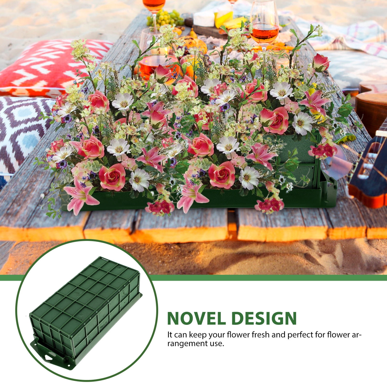 FENGGUIQU 2- Floral Foam Cage with Foam Blocks for Versatile Flower Arranging and Decorating