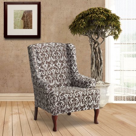 coverworks bombay print stretch wing chair slipcover walmart com