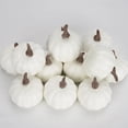 thumbnail image 5 of 12 Pack Mini Faux Pumpkin Ornaments, Small Pumpkin Models for Halloween Harvest Festival Photo Prop Set for Table Scatter,2 Inch White, 5 of 7