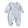 thumbnail image 4 of BLVB Newborn Baby Boy Girl Clothes Cotton Wrap Romper Long Sleeve Coming Home Outfit Infant Jumpsuit(Blue,3-6 Months), 4 of 6