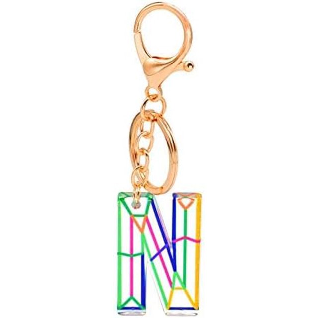 Letter Keychain,26 Letters A-Z Decorative Letter Keychain,Name Keychain for Women Girls Men Teenager Gift
