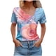 thumbnail image 1 of Top de Verano de las Mujeres, Cuello en V Moda Casual de Manga Corta Blusa, Primavera Y Verano Ligero Top, 1 of 9