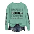 thumbnail image 1 of WEAIXIMIUNG Chandails d'Automne pour Femmes Grande Taille Femmes Décontracté Manches Longues Léger Col Rond Chandails Graphique de Football Imprimé Chandail Chandails Blouse Haut, 1 of 4