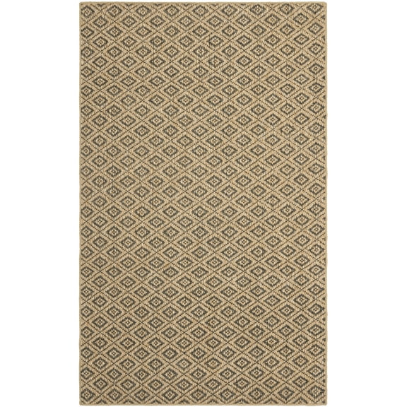 SAFAVIEH Palm Beach Winslow Geometric Area Rug, Natural/Black, 5' x 8'