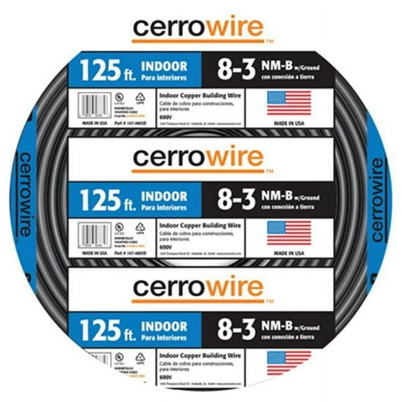 Marmon Home Improvement 147-4003D 125 ft. 8 By 3 Non-Metallic Sheathed Cable With Ground