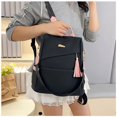 thumbnail image 4 of REMANLAND Women's Black and Pink Backpack Purse with Tassel, Top Handle, Detachable Shoulder Strap and Side Pockets, 4 of 10