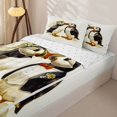 thumbnail image 3 of jejeloiu Wedding Seagull Couple Zipper Twin Comforter Sets with Fitted Sheet and 2 Pillowcases Kids,Watercolor Love Bird Print Zipper Bedding Set For Girls,Reversible,4 Pieces, 3 of 7