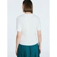 thumbnail image 5 of Free Assembly Women's and Women's Plus Cozy Yarn Shrunken Sweater Tee with Short Sleeves, Solid & Print, Lightweight, Sizes XS-4X, 5 of 6