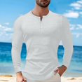 thumbnail image 4 of XDZJLR Men T Shirts Casual Short Sleeved Button Button Placket V Neck Tops, 4 of 5