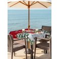 thumbnail image 2 of Outdoor Tablecloth with Umbrella Hole and Zipper, Red Snowman Christmas Square Table Cloth 60x60 Inch Waterproof Tablecloth, Snowflake Xmas Tree Green Picnic Table Cover for Patio Camping, 2 of 7