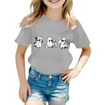 thumbnail image 2 of Bjutir Girl Shirts Boys Halloween Themed Printed Style Short Sleeved Top Crew Neck Cute Print Girls Tops,Grey,3-4 Years, 2 of 3