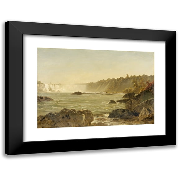 John Frederick Kensett 14x11 Black Modern Framed Museum Art Print Titled - View of Niagara Falls (C. 1851-1852)