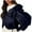 *Navy, variant on ClodeEU Women's Zip Up Cropped Hoodie ,Long Sleeve Hooded Sweatshirts ,Casual Hoodie Sweatshirt Tops With Pockets Black,Womens Plus L