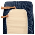 thumbnail image 4 of Flex Top King Sheets, 6 Piece Set - Hotel Luxury Sheets for Top Split King Bed, Super Soft Bedding Sheets & Pillowcases, Head Split King Sheets, Navy Blue, 4 of 4