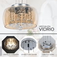 thumbnail image 4 of Lampara Colgante Iluminacion Luz Vic Cristal Bronce, 4 of 5