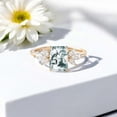 thumbnail image 3 of DBESTSTUDIOS 8x6 MM / 1 CT Emerald Cut Moss Agate Engagement Ring Women Diamond Cluster Stacking Ring Rose Gold Handmade Jewelry Birthday Gift For Mom, 3 of 3