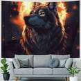 thumbnail image 4 of Orinice Wolf Space Sun Tapestry Wall Hanging Unique Style Graphic Tapestries Home Wall Decor Art for Living Room Bedroom Apartment Farmhouse Dorm 60x50inch, 4 of 6